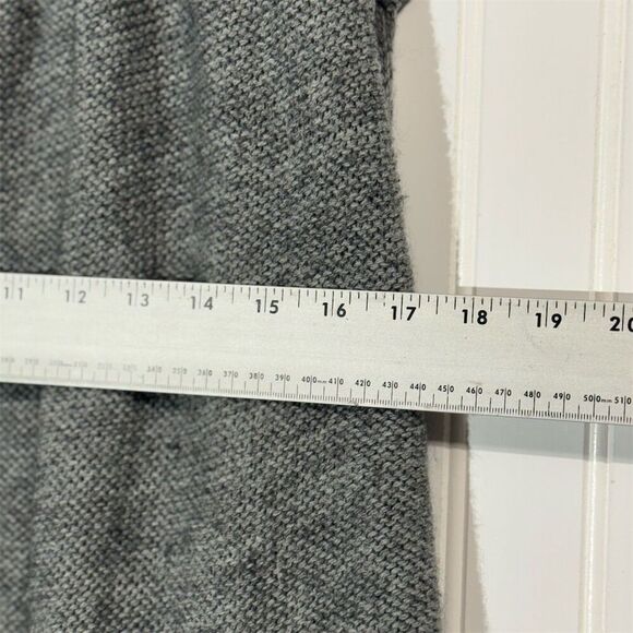 BCBG Max Azria Wool Blend Cardigan Sweater Jacket Gray L Shawl Collar Pockets - Picture 8 of 9